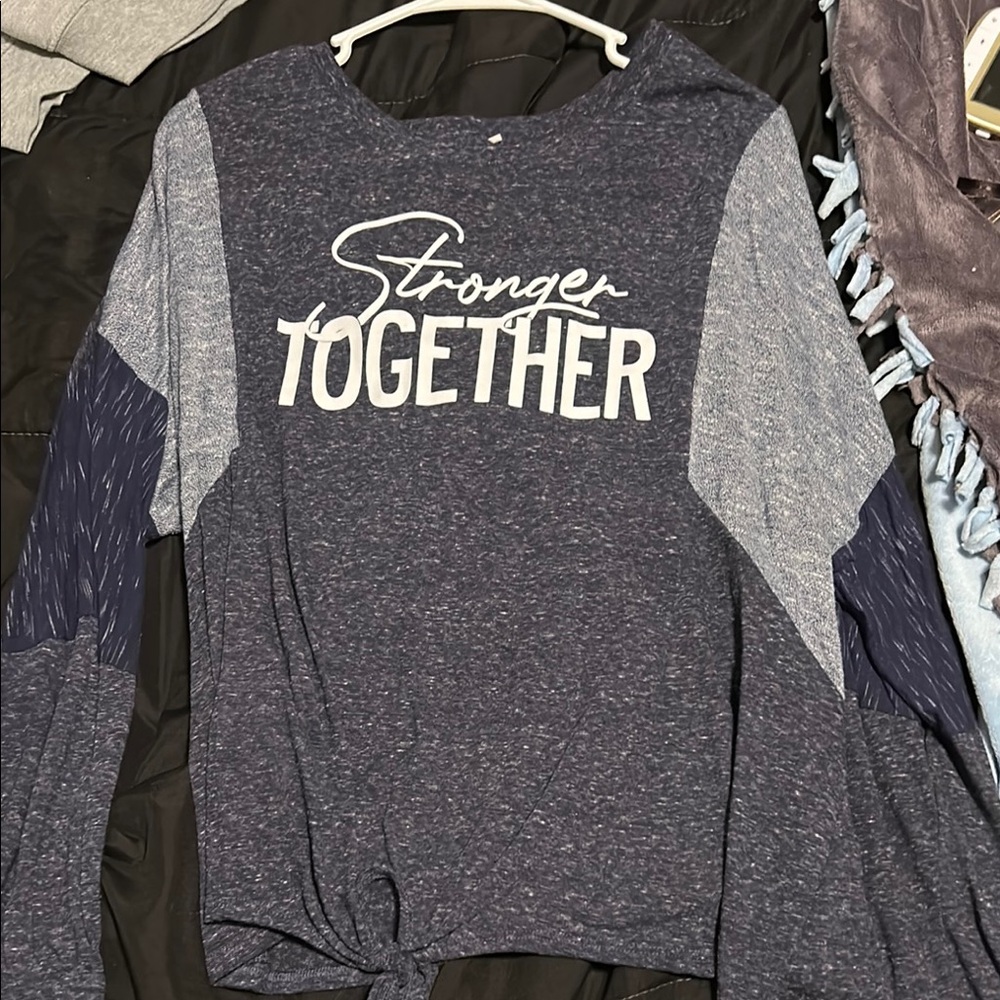Blue Graphic Long Sleeve Top